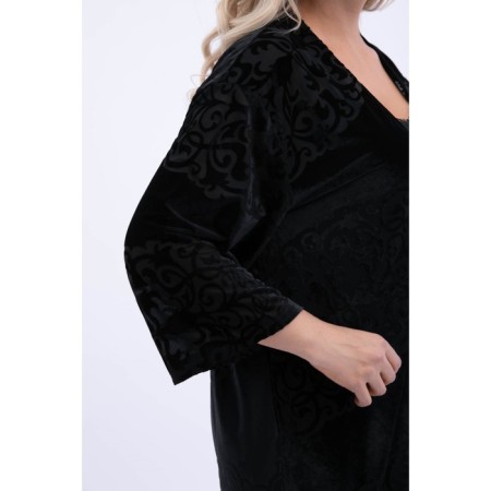 Cardigan female, size 52, black color-3