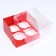 Confectionery folding box for 4 cupcakes 16 x 16 x 10, red