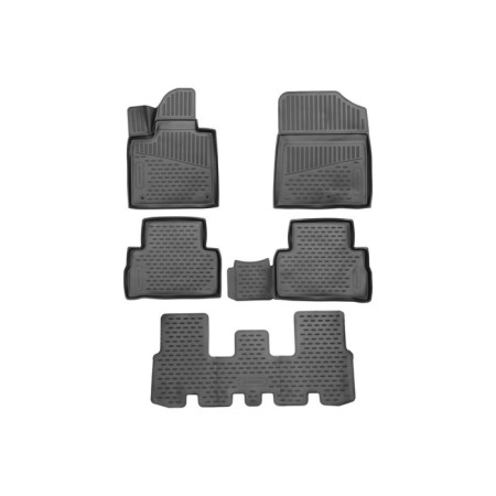 3D mats in the salon for Hyundai Santa Fe, 2021-, 7 seats, SUV, 5 pcs.