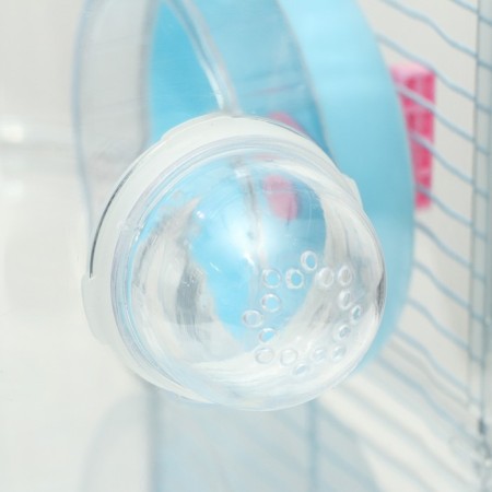 A cage for rodents with a tunnel and filling, 32 x 31 x 39 cm, blue-11