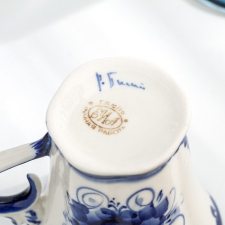 Mug "bell", 120 ml, 8 cm, gzhel, porcelain-4