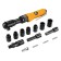 Pneumatic pneumatic ratchet DKPT03 SET 3, 160 rpm, 3/8, 1/2 ", 1/4F inch, 15 items