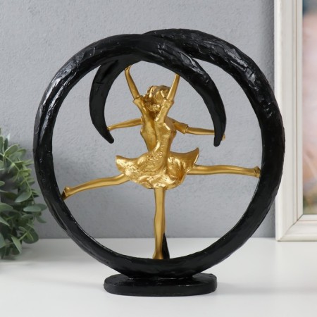 Souvenir Polystone "Gymnasts. Abstraction" Gold with black 25x7x27 cm-2