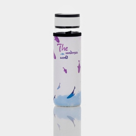 A glass bottle with a handle in a cap “Kit”, 500 ml, h = 23.5 cm, Mix drawing-12