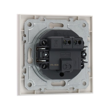 Tot Glossy Glass switch, 10 a, 1 key, hidden, glass, white-3