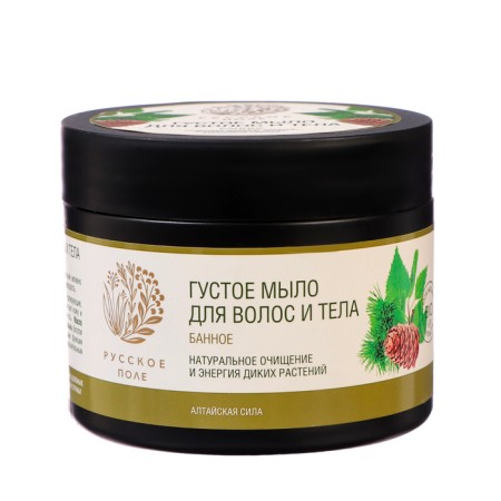 Hair soap and body bath "Russian field" dense, 300 ml