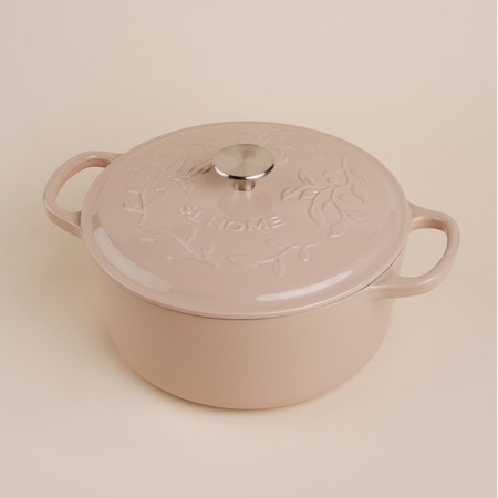 Cast iron pan with enameled coating SL Home, D = 28 cm, h = 12.5 cm, pink color-10