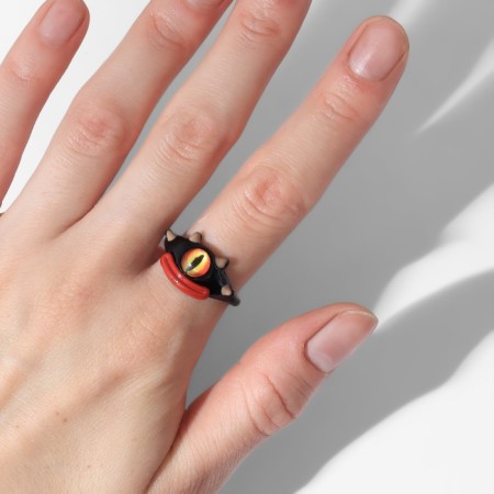 Ring "Montrustrik" with four horns, the color is black, dimensionless-2