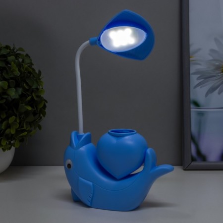 Dolphin table lamp LED 3W USB AKB Blue 14.5x5x28 cm Risalux-2