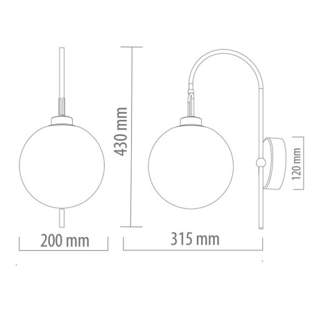 Bra “Chrys”, size 20x31.5x43 cm, 5W 1xled IP 20-5