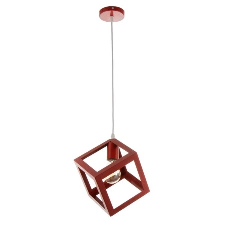 Bayerlux suspension lamp Bayerlux "Square" 1x40W E27 red 16x16x18-116 cm