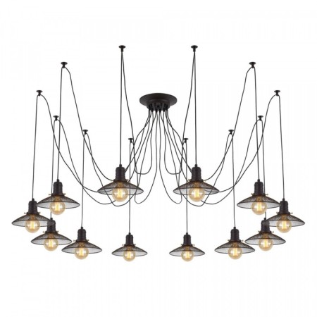 Suspended Citilux "Edison" CL451122, 12X75W, E27, Black Color-14