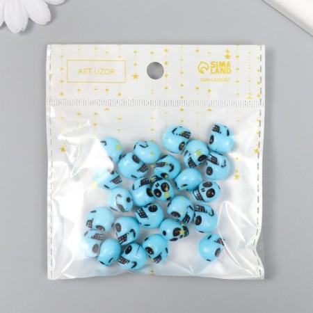 Beads for creativity plastic "Skull. Imitation of turquoise" set of 20 g 1.3x1x1.1 cm-3