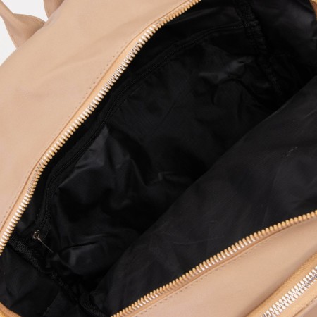 Women's backpack made of artificial leather with lightning, beige color-3