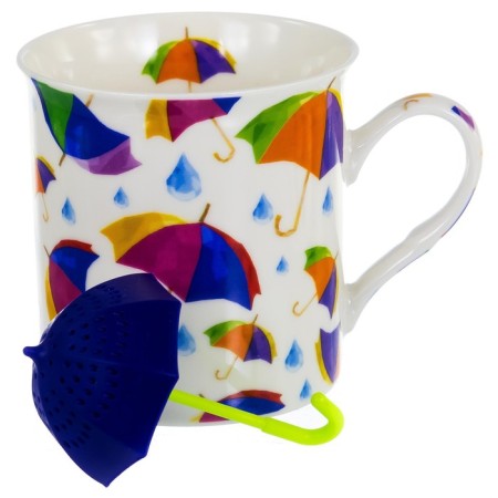 Mug with a strainer Balsford “Gift Time - Miracles Time!”, New Bone Porcelain, 300 ml, Mix color-2