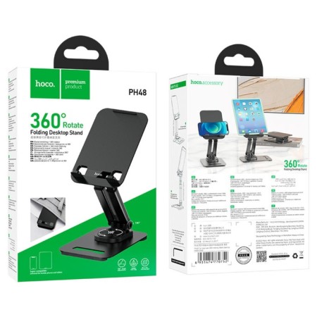 Hoco PH48 tablet holder, rotating, desktop, black-6