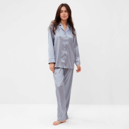 Комплект женский (рубашка, брюки) KAFTAN "Леопард", голубой, р.52-54
