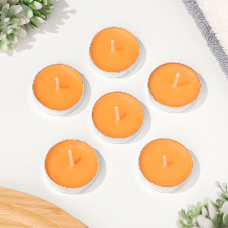 Set of candles of tea aromatic, 6 pcs, orange-1