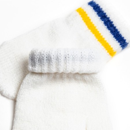 Baby mittens, white color, size 14 (4-6 years)-2