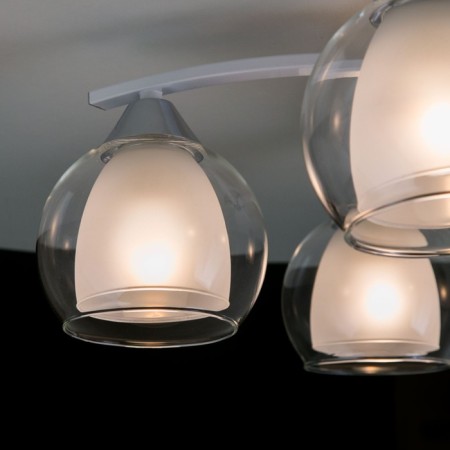 Ceiling chandelier Citilux "Christie" CL152150, 54x54x19 cm, 5x75W, E27, white color-8