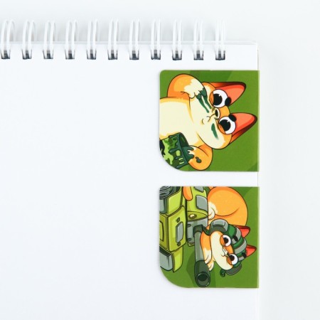 Set of Notepad A6, 32 sheets, stickers, magnetic bookmarks "Hero and Protector"-1