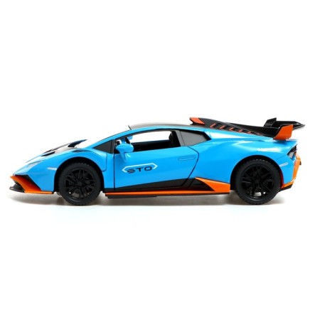 Metal machine "coupe", 1:24, door, hood, trunk, inertia, blue color are opened-4