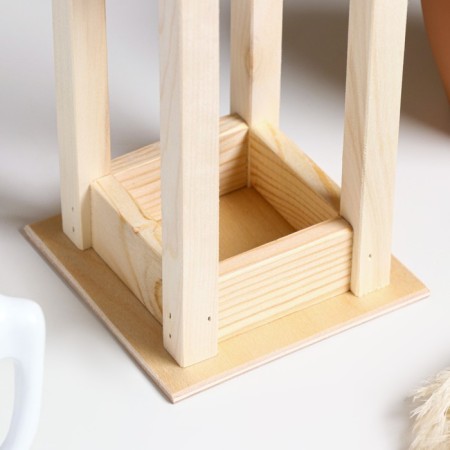 Kashpo wooden 11 × 11 × 24 cm "flashlight", handle rope, natural give beautifully-3
