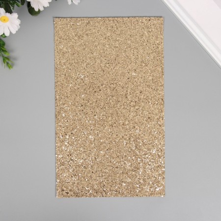 Liszt for creativity claims. Kozh "Large sparkles" of a light gold sheet 33x20 cm thick 0.84 mm-1