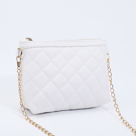 Bag Cross-Bodi with a zipper, white color-2