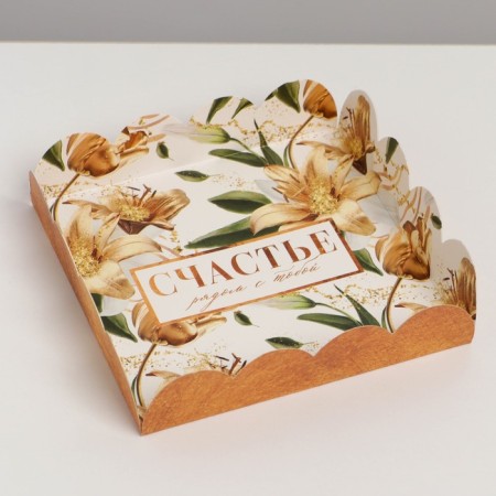 Bearbox, confectionery packaging with PVC lid, “Happiness next to you”, 13 x 13 x 3 cm-2