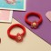 Hair gum "Fairy" (set 2 pcs) Flower, 4 cm, red