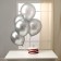 Set of candle in cake + 5 balls, number 8, silver