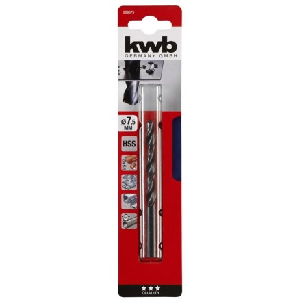 Metal drill KWB Din338, 7.5x109 mm, sharpening angle 118 °, steel HSS-R-1