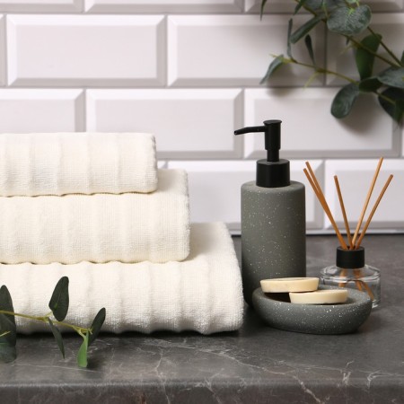 Tmachry Ethel "Waves" Milk, 50x90 cm, 100% cotton, 460g/m2