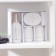 A set of accessories for the Line bathroom, 4 items (400 ml dispenser, soap dish, 2 glasses), white color