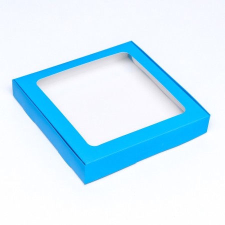 Self -charged box, with a blue window, 19 x 19 x 3 cm-1