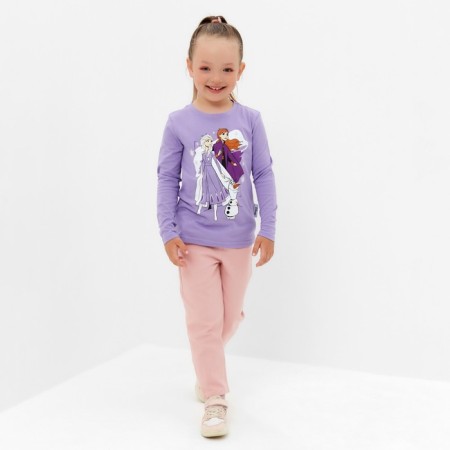 Long sleeve T-shirt "Cold Heart", Disney, height 122-128, lilac-1