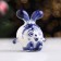 Christmas tree toy "Bunny Sharik", Gzhel