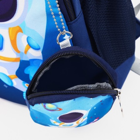 Baby backpack with wallet, lightning department, blue color-5