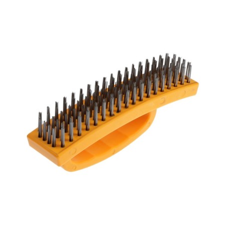 Metal tundra metal brush, plastic handle, 6-row-5