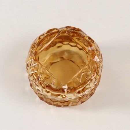 Casket glass "ice" Transparent caramel 7x7x5 cm-1