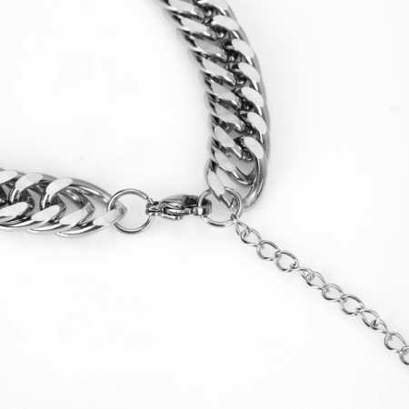 Bracelet "Gladiator" Large links, color silver, 18 cm-1