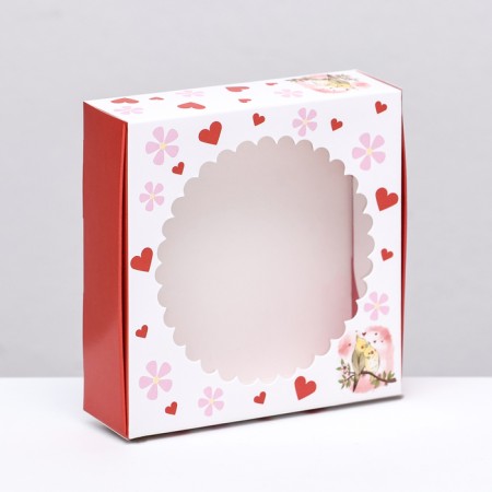 Gift box with a window, "only for you" 11.5 x 11.5 x 3 cm