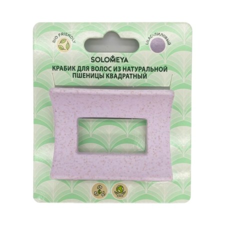 Solomeya hair crab, from natural wheat, square, lilac color-1