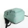 School backpack of textiles on a zipper, 2 departments, 3 pockets, green color