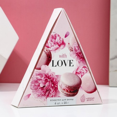 Gift set of cosmetics "With Love", a bathtub bomb 6 x 20 g, pure happiness-3