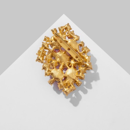 Brooch "Empress" drops, colored in matte gold-1