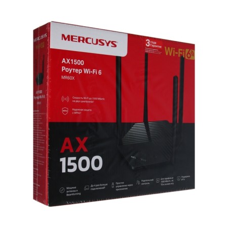 Wi-Fi router Mercusys MR60X, 1501 Mbps, 2 ports 1000 Mbps, black-8