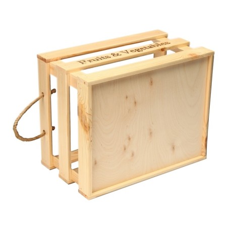 Box for vegetables and fruits, 35 × 28 × 21 cm, wooden, Greengo-3