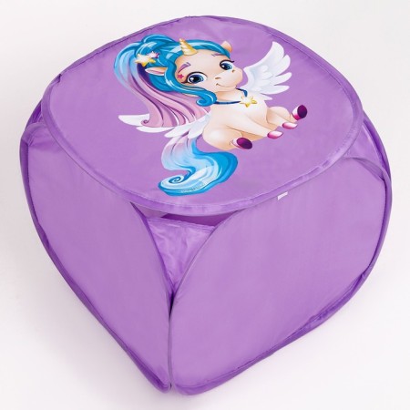 Basket for storage of toe "Magic unicorn", 45 x 45 x 43 cm, purple-1